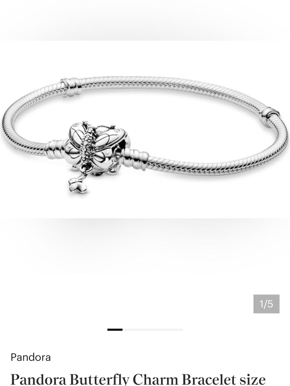 Pandora Silver Butterfly Charm Bracelet
